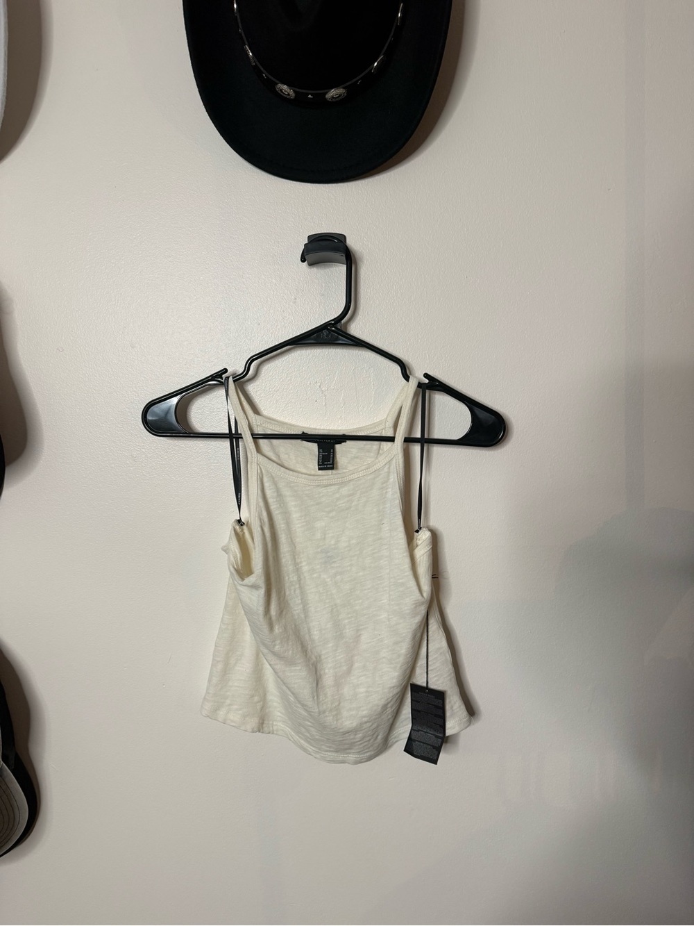 Forever 21 Cream Spaghetti Strap Tank Top